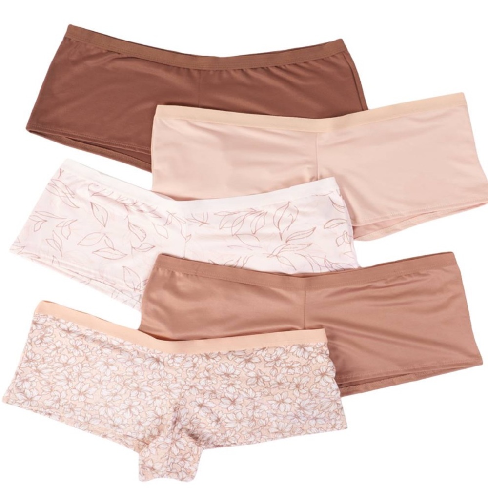 NWT Five Pair Women's 2X  Delta Burke Intimates Micro Boy Short Panties